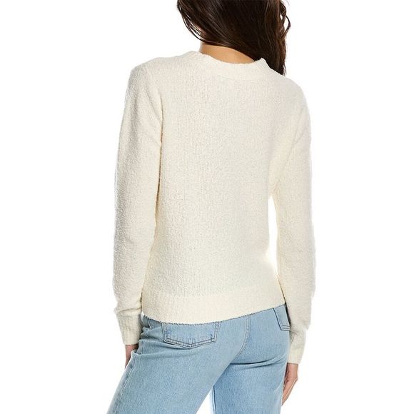 Vince Womens  Boucle Pullover, White - Picture 2 of 3
